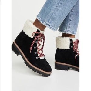 Villa Rouge‎ Women's Miloh Lace-up Hiking Boots Sherpa Lined Black 7.5